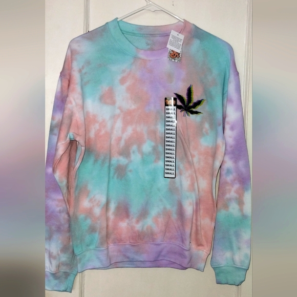 Psychedelic/trippy pastel tie dye crewneck sweatshirt - Picture 1 of 3